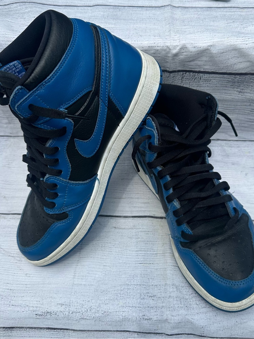 Nike Air Jordan 1 High Top Sneakers in Black and Blue